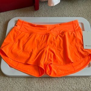 🔴NWT🔴 Lululemon Orange Speed Up Short